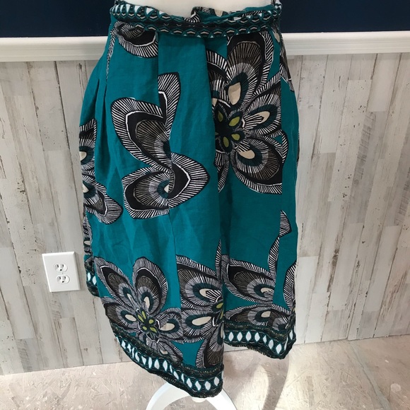 East 5th Floral High Waisted Tie Midi Skirt EUC! - Picture 4 of 5